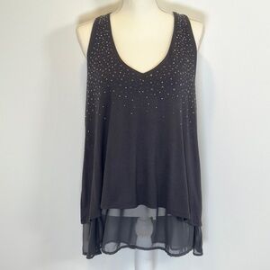 Lane Bryant Rhinestone Black Sleeveless Top Size 14/16